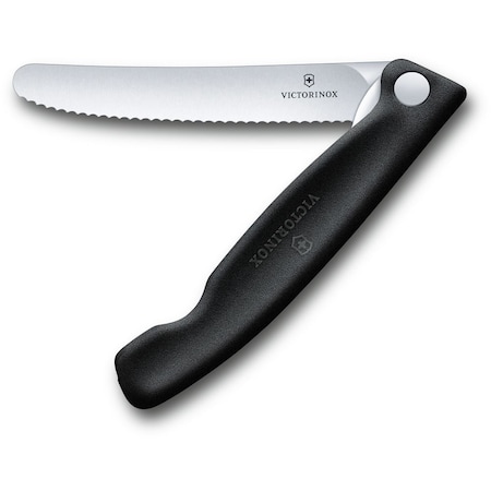 Swiss Army Brands 2024 Victorinox Kitchen Swiss Classic Foldable Paring Knife, Serrated, Black VIC-6.7833.FB